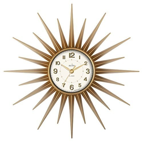 Gold starburst wall clock - starburst,