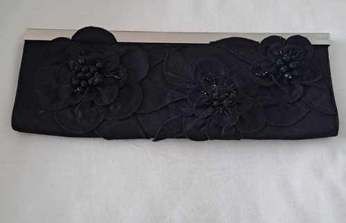 Black evening satin - evening, bag