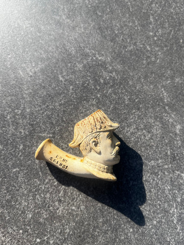 Antique figural clay pipe