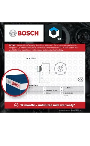 Alternator 0986041750 bosch - alternator,