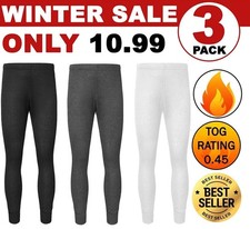 3 Pack Mens Long Johns Thermal Trousers Underwear Base Layer Warm Bottom