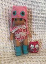 Zapf Mini Chou Chou Birdie Mandy Doll hat & boots + pink owl - small dolly