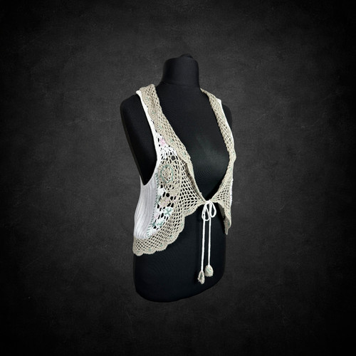 Next y2k floral crochet tie - crochet,