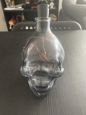 Skull Shaped Light Up Glass Bottle Ornament / Halloween Decoration