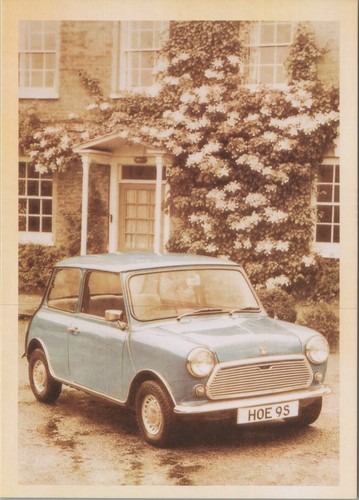 Blue classic mini car - blue,