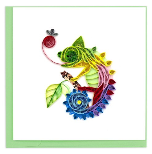 Quilling colourful chameleon - quilling,