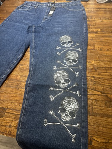 Men jeweled skeleton jean - skeleton,