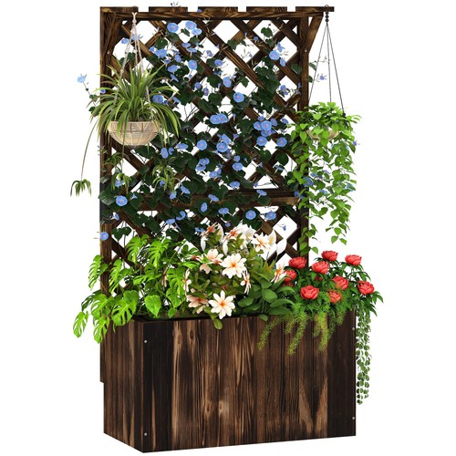 Outsunny wooden planter with - planter,