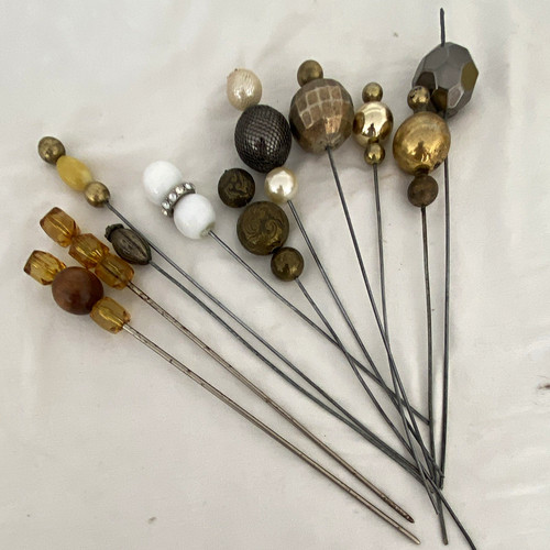 Vintage bead hatpins mixed - bead,