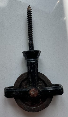 Antique vintage iron pulley - vintage,