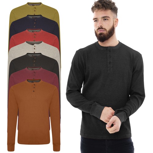 Mens thermal henley jumper - mens,