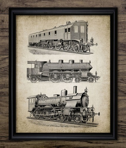 Vintage railway print - print,, steam