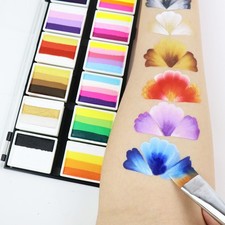 Professional Water Based Face Paint Palette | 12 Rainbow Split Cakes | Non-Toxic