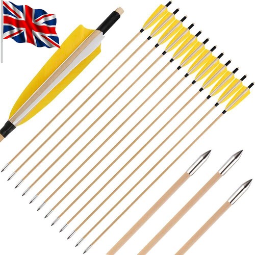 12x wooden arrows 5 - 32", 5"