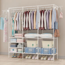 Heavy Duty Clothes Rail Rack Garment Hanging Stand Open Wardrobe Shelf UK