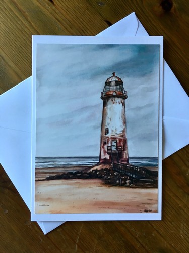 Lighthouse art greeting card - greeting,