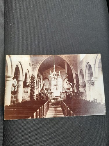 Old postcard caverswall church - old,
