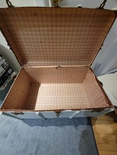 LARGE SHIPPING TRUNK WOODEN