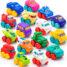 16 Pcs Cartoon Cars, Soft