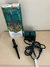 Twin Outdoor Garden Sockets 3m Cable Spring Loaded covers