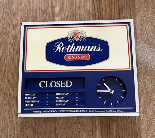 Rothmans shop clock - rothmans,