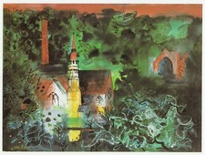 Jackfield by Ironbridge, John Piper print in 10 x 12 inch mount ready to frame