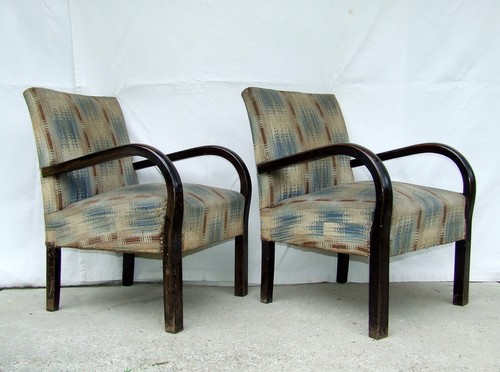 Pair art deco armchairs - deco,