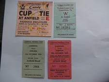 4 Liverpool Ticket Stubs - Cup