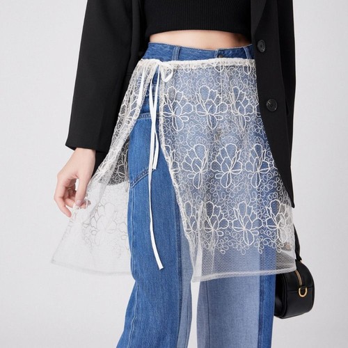 Embroidered flower layering - embroidered,