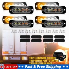 8x White Amber LED Strobe