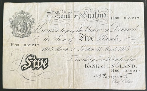 Bank england white - **bank, £5