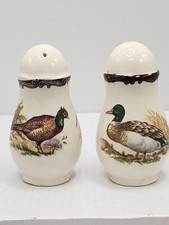 Royal Worcester vintage "Palissy Game Series" Salt and Pepper pots. 3in tall.