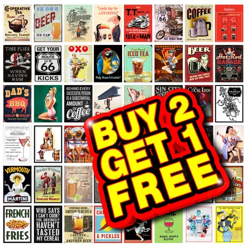 Metal wall signs - wall, retro