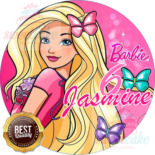 Barbie personalised edible - barbie,