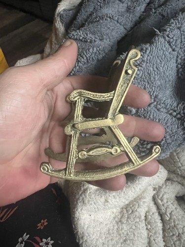 Vintage brass rocking chair - vintage,