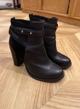 Whistles Black Leather Ankle