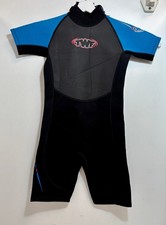 TWF Tesco Shortie Wetsuit Kids Black Blue K13 - NEW