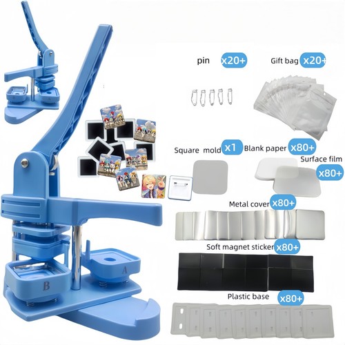 Used square button maker - used,