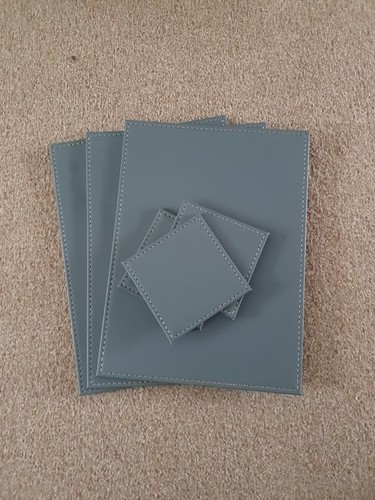 Grey faux leather placemat - faux, &