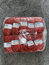 Cisne Popcorn Red Knitting Crochet Yarn Wool 50g X 10