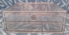 Ikea Visslaan Transparent 2 Drawer Unit. Ideal For Cosmetics. 23cm x 19cm x 9cm.