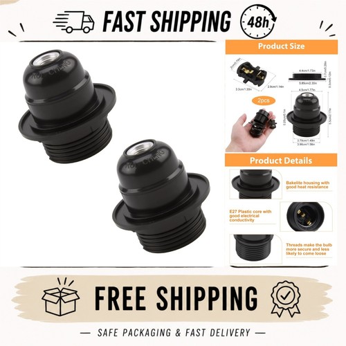 E27 lamp holder - lamp, black