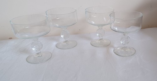 Four vintage stemmed sundae - four,