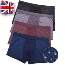 4 PACK For Men BambooWear Underwear Shorts Ice Silk Mesh Boxer Briefs fo Men