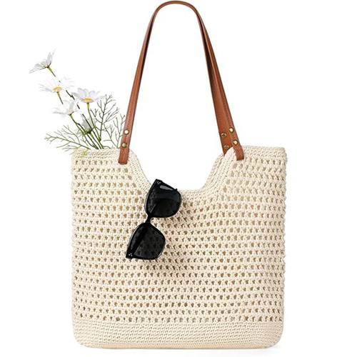 Crochet beach bag woven - crochet, tote