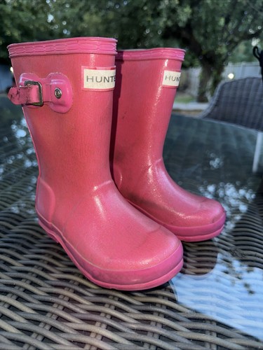 Girls pink hunter wellies - pink,