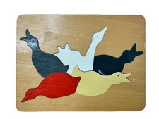 George Luck Vintage Wooden 5pc Duck / Goose Jigsaw Puzzle Handmade In Britain
