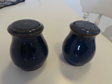 Denby blue. salt and pepper