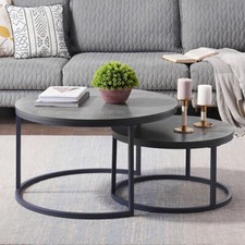 Rectangle/Round Coffee Table Marble Side End Center Table Gold/Black Metal Frame