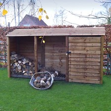 Wooden Tool & Log Storage Shed